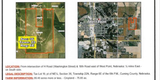 89.48 Acres Offered At Public Auction